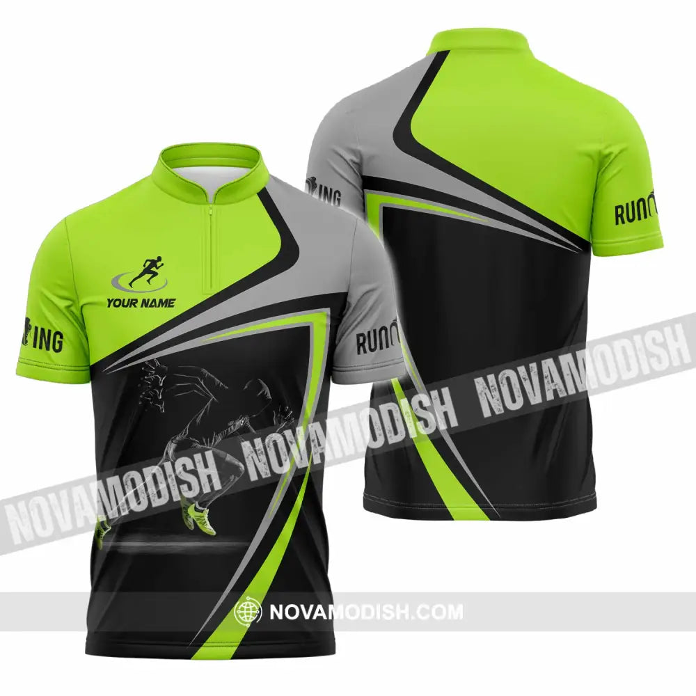 Unisex Shirt - Custom Running 3D Shirt Zipper Polo Shirt / S T-shirt
