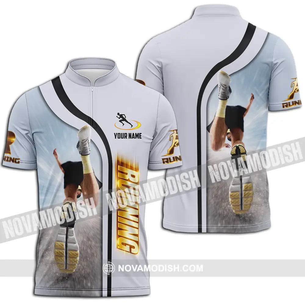 Unisex Shirt - Custom Running 3D Shirt Zipper Polo Shirt / S T-shirt