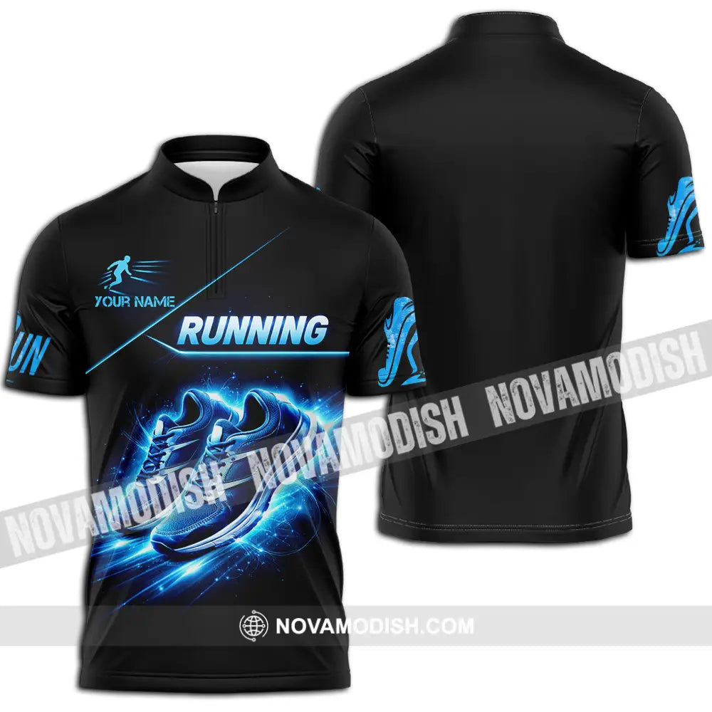 Unisex Shirt - Custom Running 3D Shirt - Zipper Polo Shirt / S - T-shirt