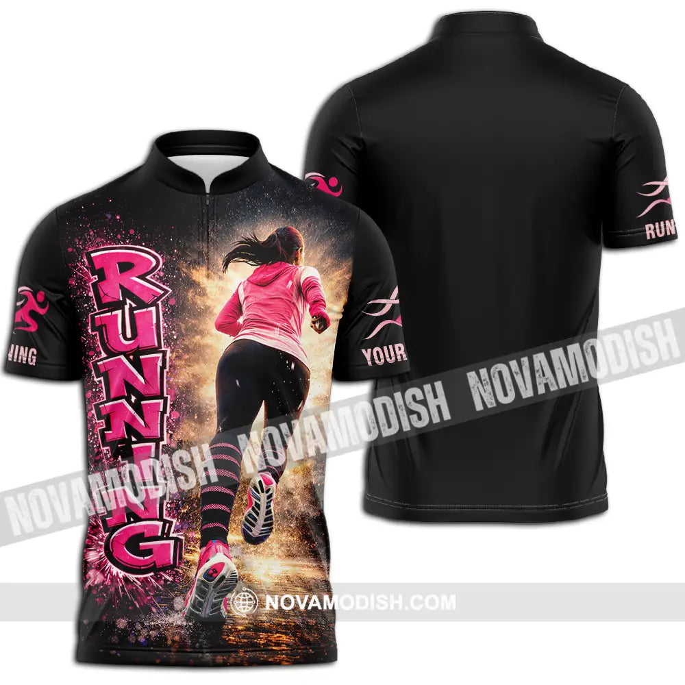 Unisex Shirt - Custom Running 3D Shirt Zipper Polo Shirt / S T-shirt