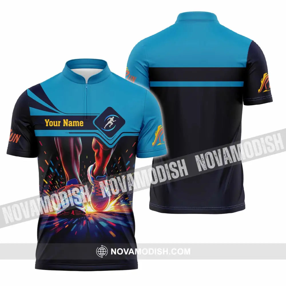 Unisex Shirt - Custom Running 3D Shirt Zipper Polo Shirt / S T-shirt