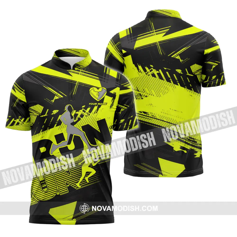 Unisex Shirt - Custom Running 3D Shirt Zipper Polo Shirt / S T-shirt