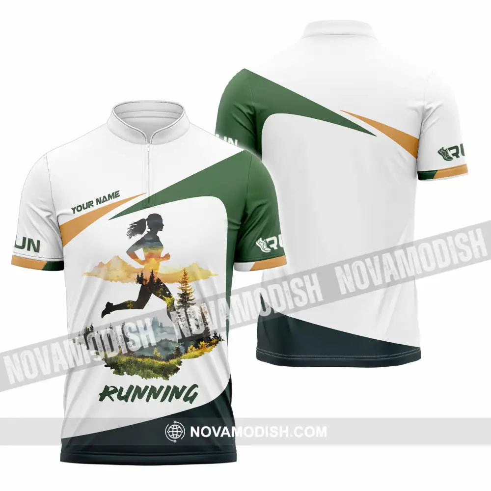 Unisex Shirt - Custom Running 3D Shirt Zipper Polo Shirt / S T-shirt