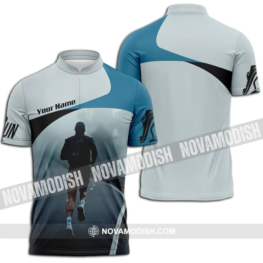 Unisex Shirt - Custom Running 3D Shirt - Zipper Polo Shirt / S - T-shirt