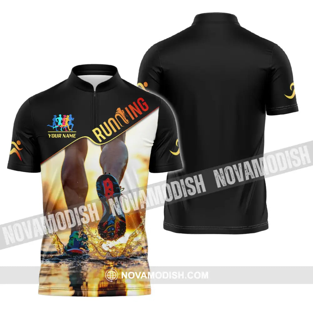 Unisex Shirt - Custom Running 3D Shirt Zipper Polo Shirt / S T-shirt