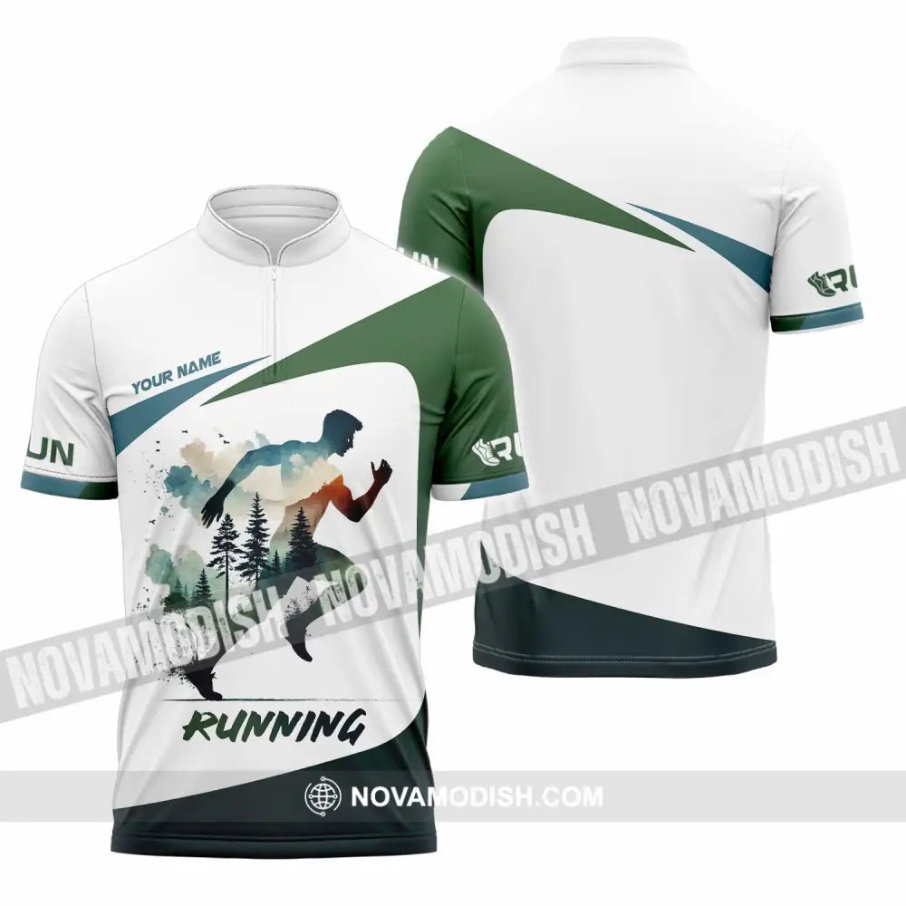 Unisex Shirt - Custom Running 3D Shirt Zipper Polo Shirt / S T-shirt