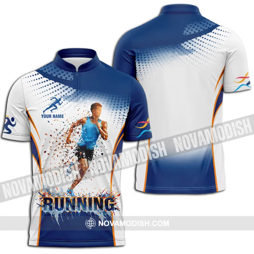Unisex Shirt - Custom Running 3D Shirt Zipper Polo Shirt / S T-shirt