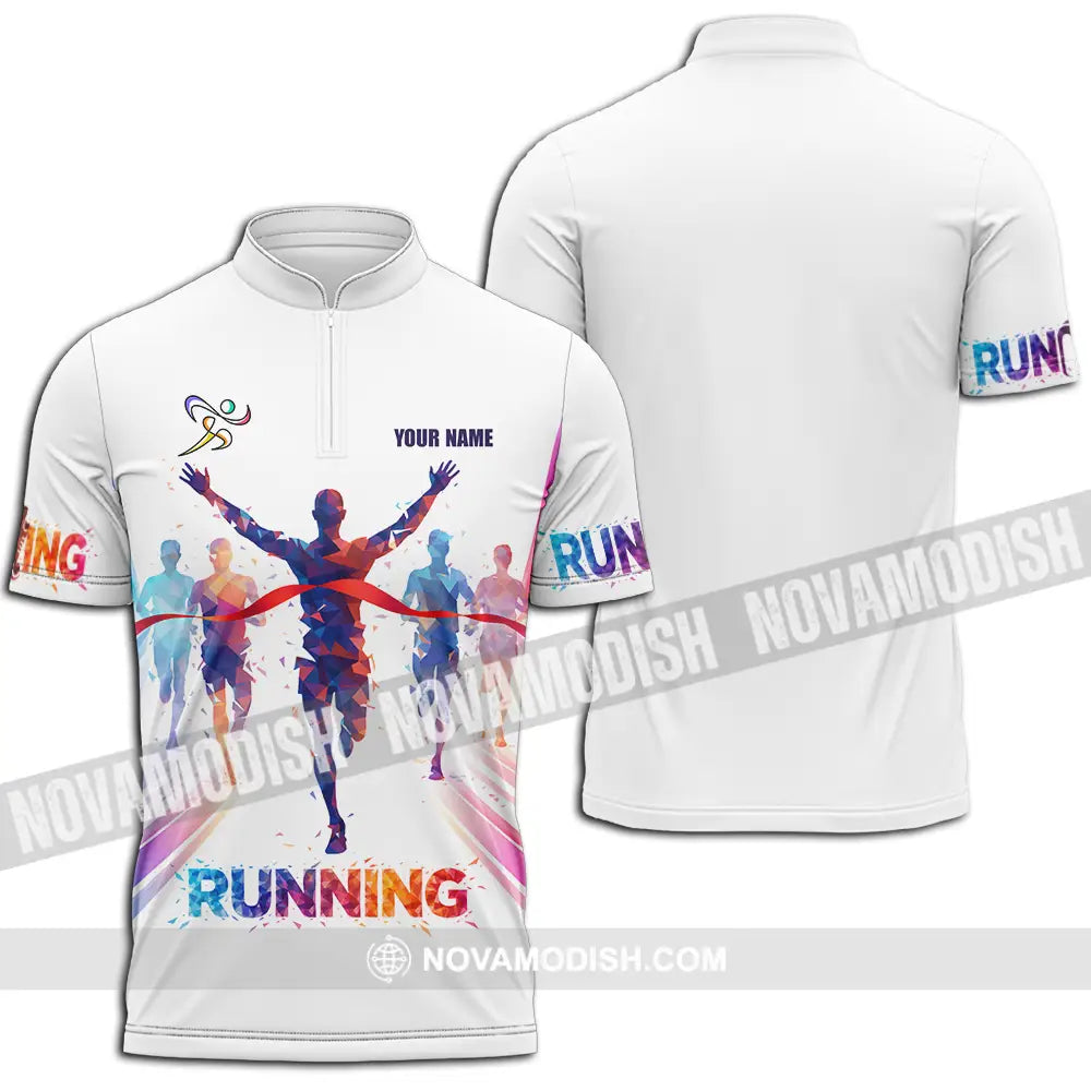 Unisex Shirt - Custom Running 3D Shirt Zipper Polo Shirt / S T-shirt
