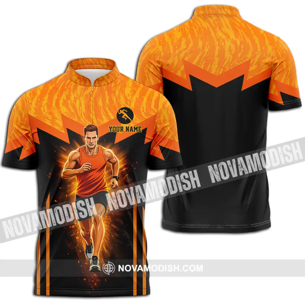 Unisex Shirt - Custom Running 3D Shirt Zipper Polo Shirt / S T-shirt