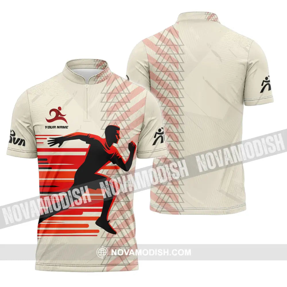 Unisex Shirt - Custom Running 3D Shirt Zipper Polo Shirt / S T-shirt