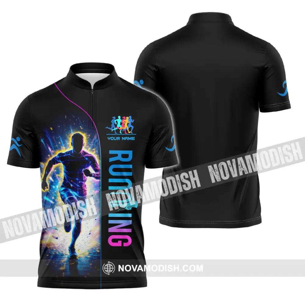Unisex Shirt - Custom Running 3D Shirt Zipper Polo Shirt / S T-shirt