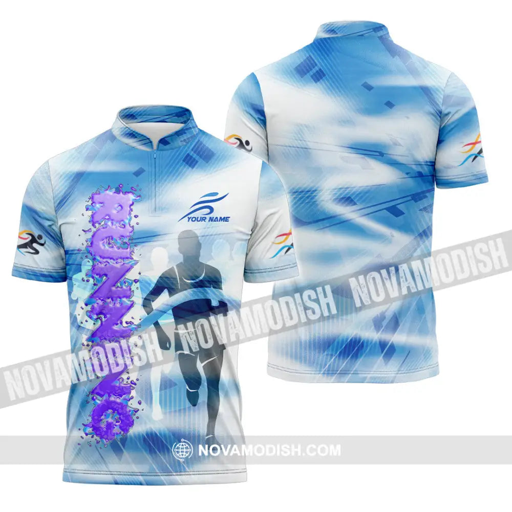 Unisex Shirt - Custom Running 3D Shirt - Zipper Polo Shirt / S - T-shirt