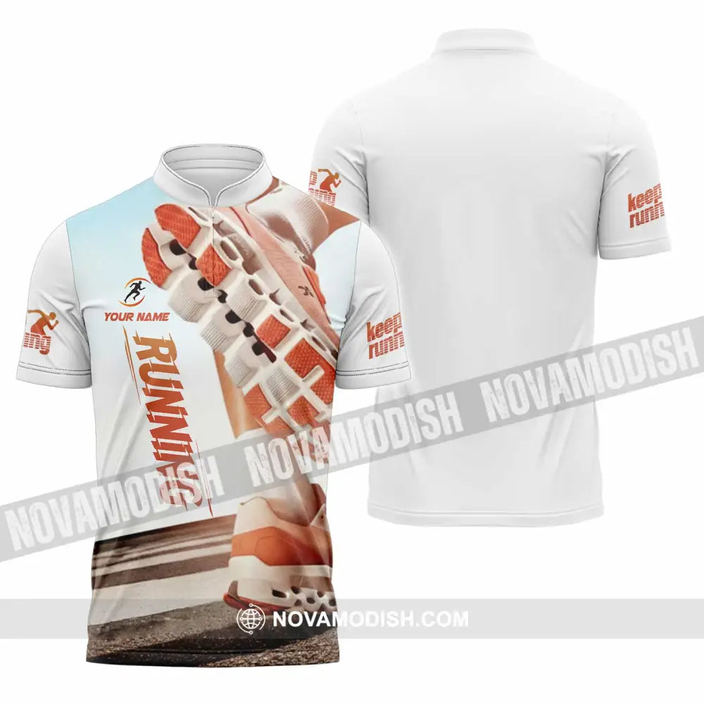 Unisex Shirt - Custom Running 3D Shirt Zipper Polo Shirt / S T-shirt