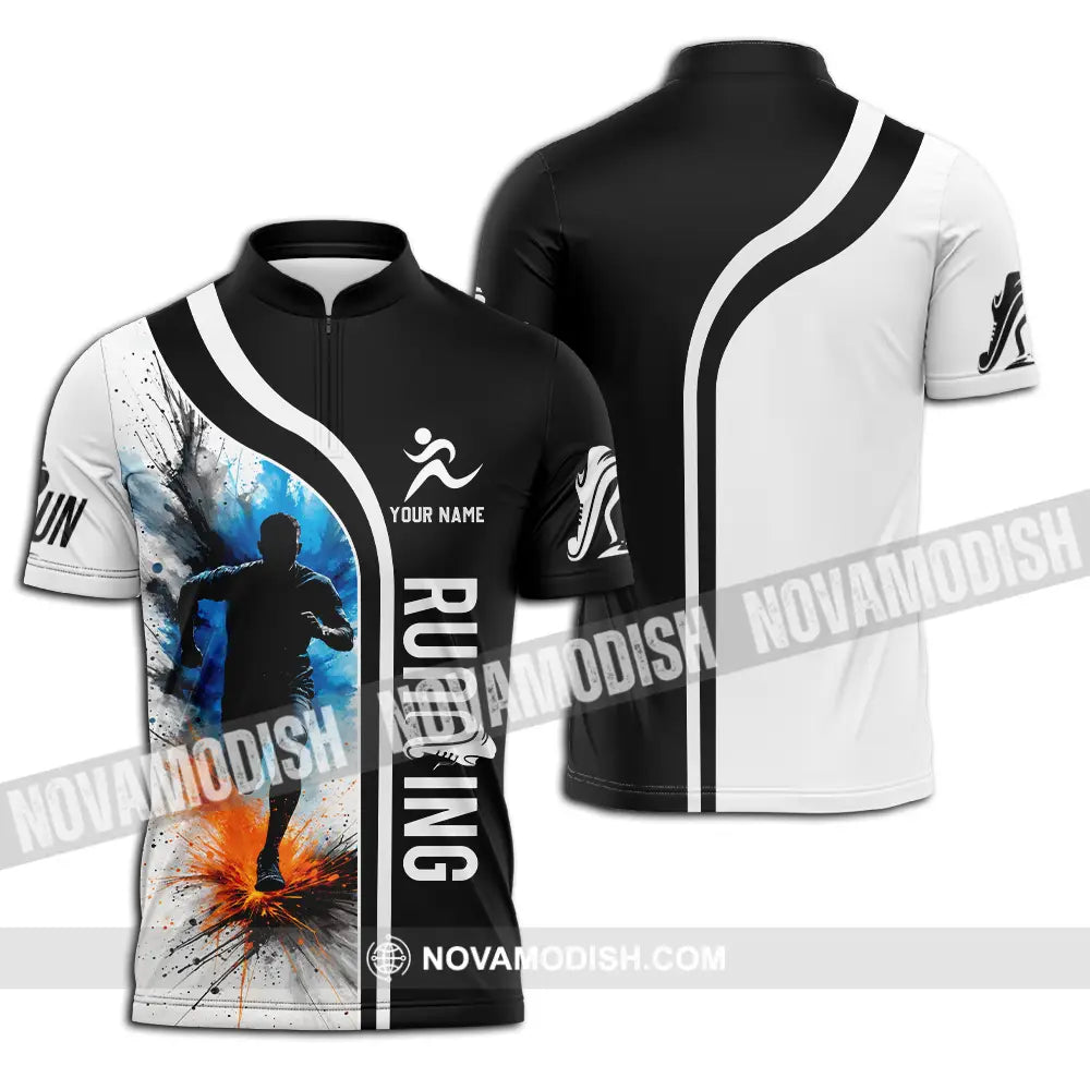 Unisex Shirt - Custom Running 3D Shirt Zipper Polo Shirt / S T-shirt
