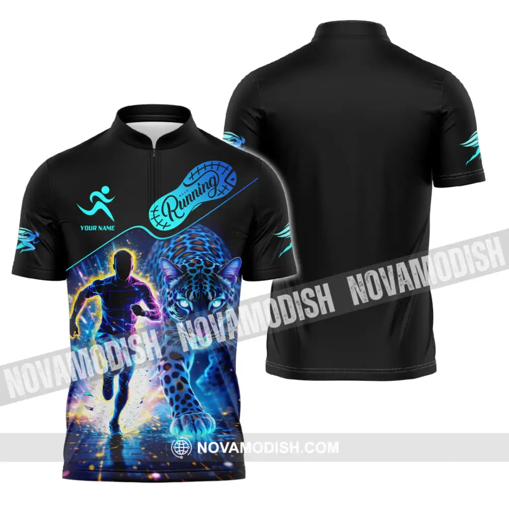 Unisex Shirt - Custom Running 3D Shirt Zipper Polo Shirt / S T-shirt
