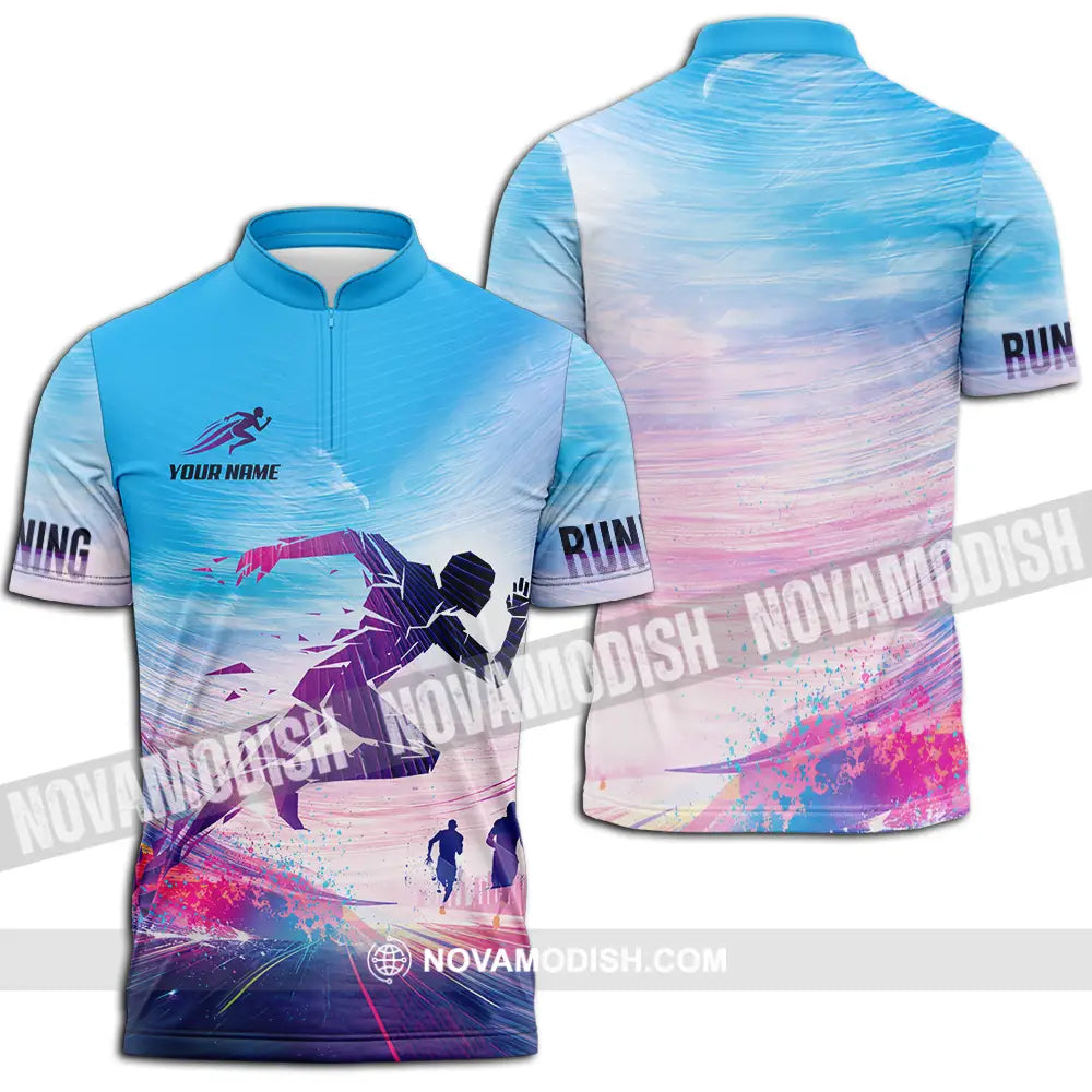 Unisex Shirt - Custom Running 3D Shirt Zipper Polo Shirt / S T-shirt