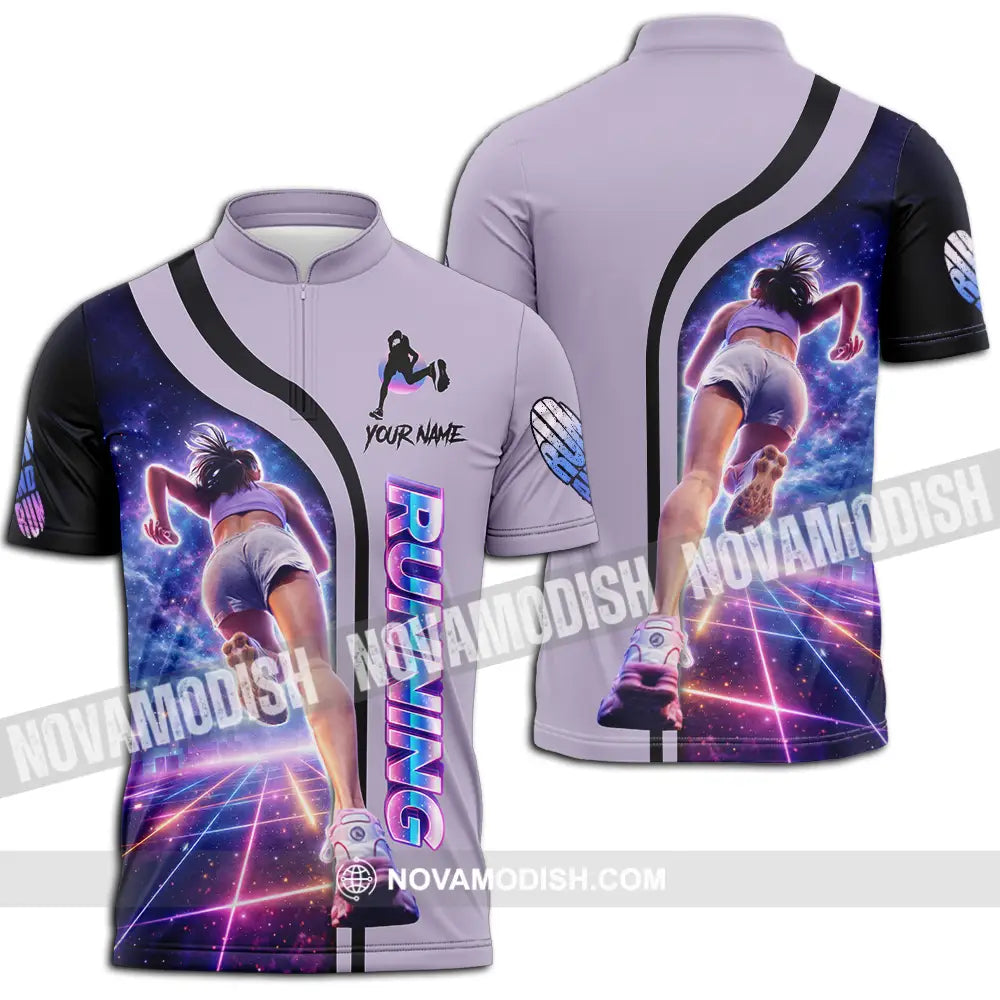 Unisex Shirt - Custom Running 3D Shirt Zipper Polo Shirt / S T-shirt