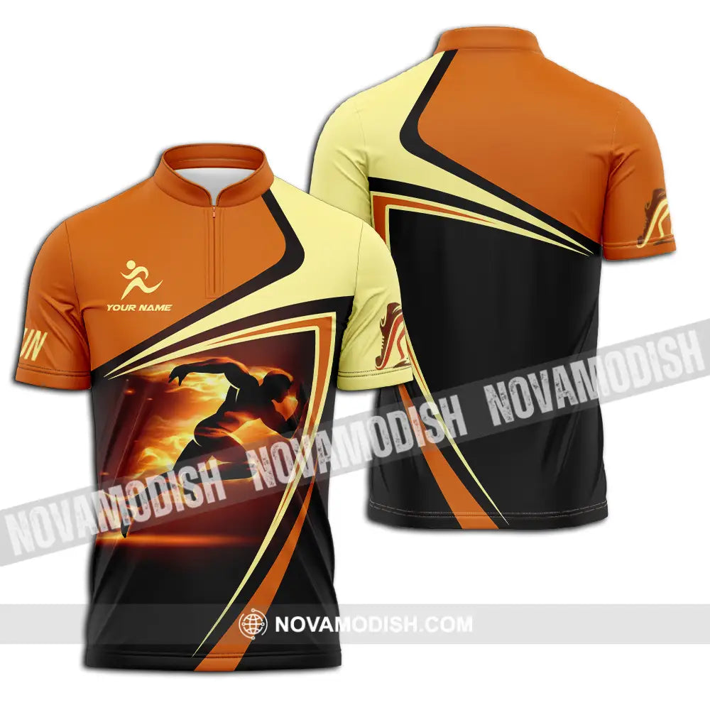 Unisex Shirt - Custom Running 3D Shirt Zipper Polo Shirt / S T-shirt