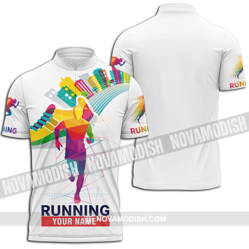 Unisex Shirt - Custom Running 3D Shirt Zipper Polo Shirt / S T-shirt