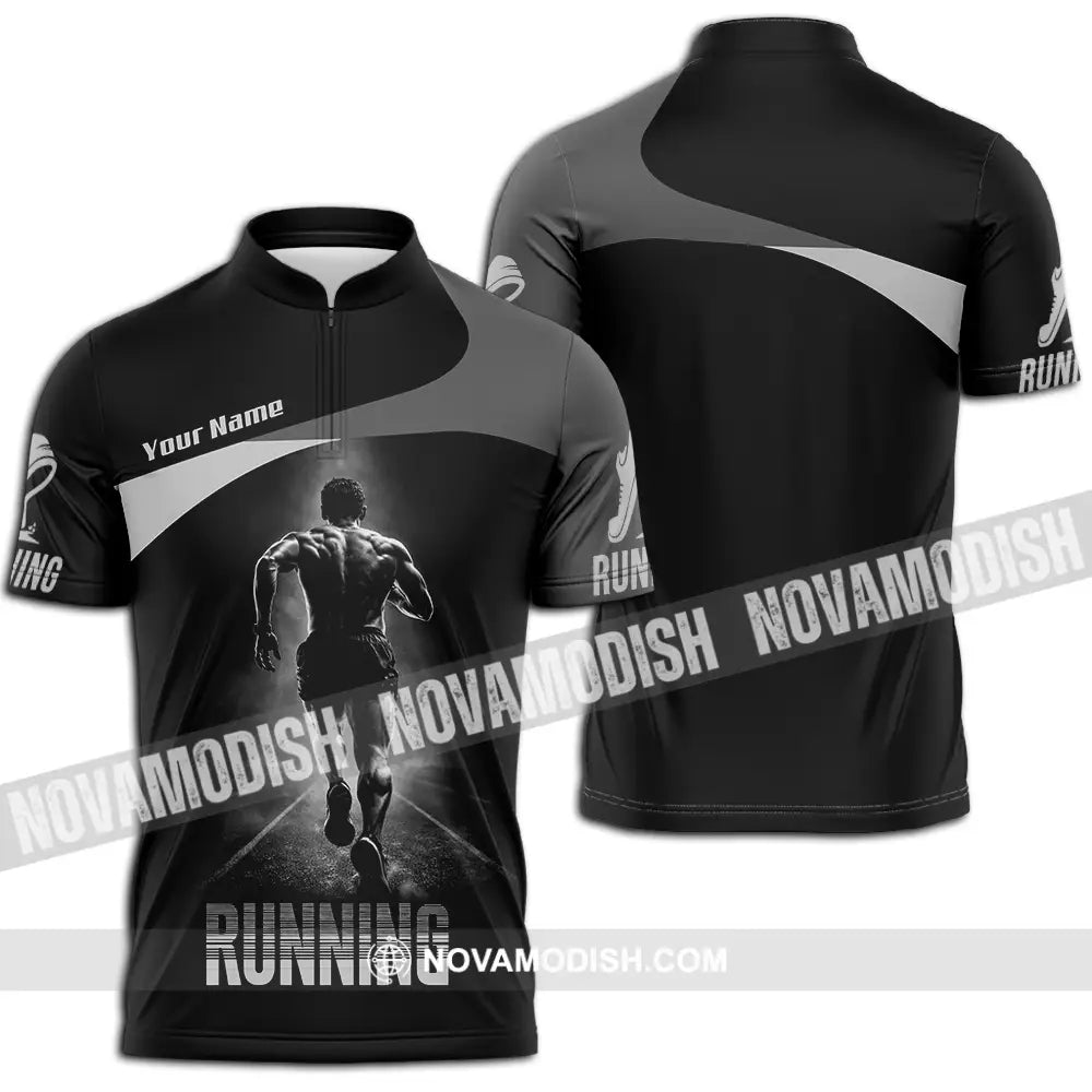 Unisex Shirt - Custom Running 3D Shirt - Zipper Polo Shirt / S - T-shirt
