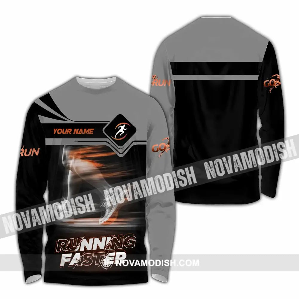 Unisex Shirt - Custom Running Faster 3D Shirt - Long Sleeve Shirt / S - T-shirt