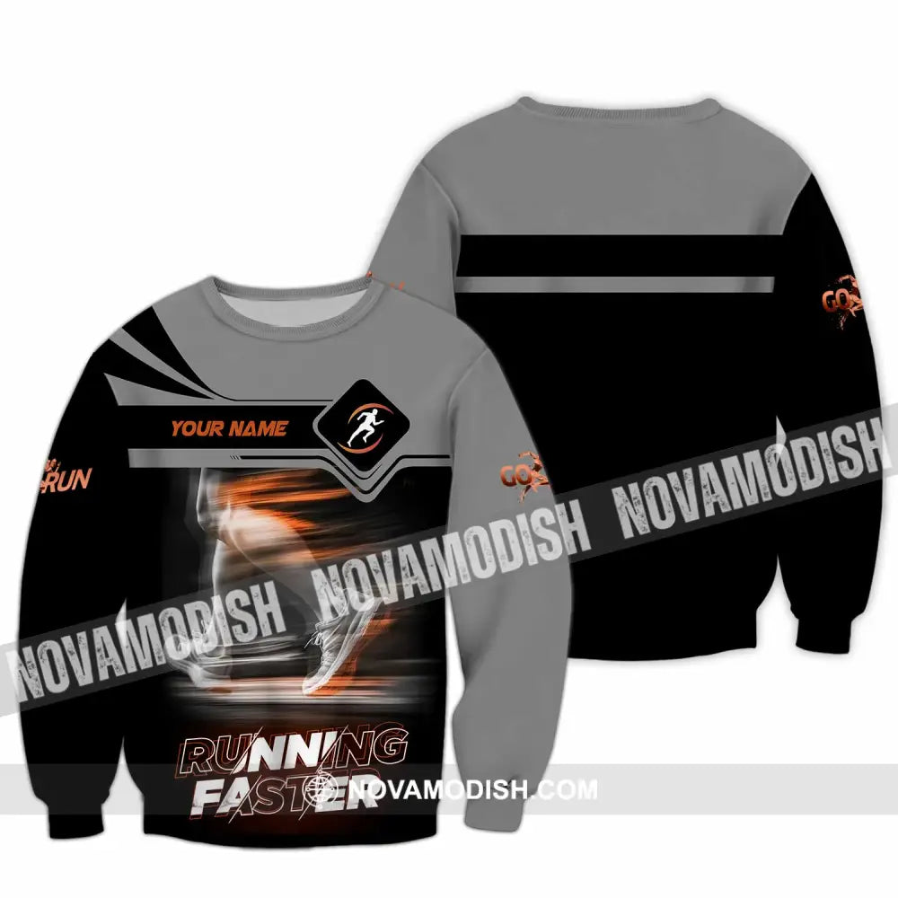 Unisex Shirt - Custom Running Faster 3D Shirt - Long Sleeve / S - T-shirt