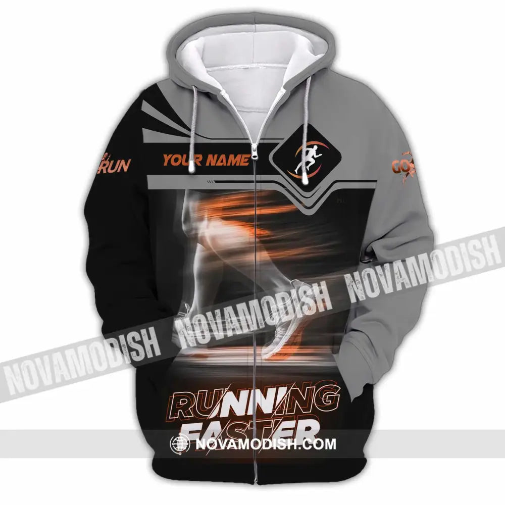 Unisex Shirt - Custom Running Faster 3D Shirt - Zipper Hoodie / S - T-shirt