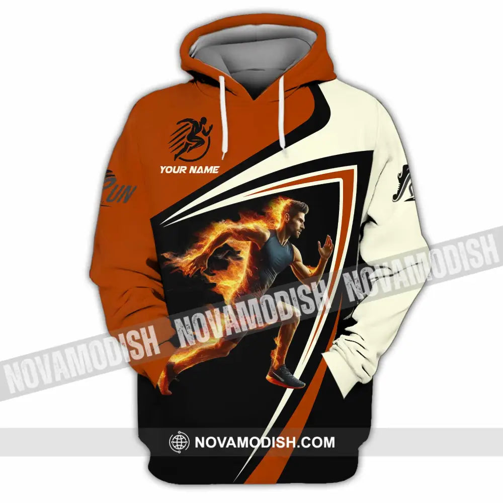 Unisex Shirt - Custom Running Fire Man Shirt Hoodie / S T-shirt