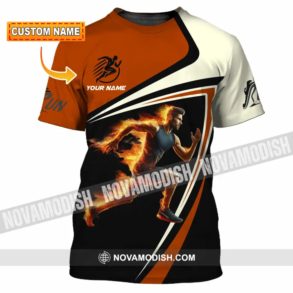 Unisex Shirt - Custom Running Fire Man Shirt T-shirt