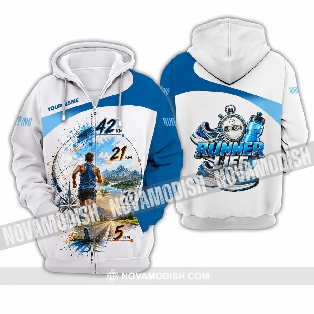 Unisex Shirt - Custom Running Life Shirt - Zipper Hoodie / S - T-shirt
