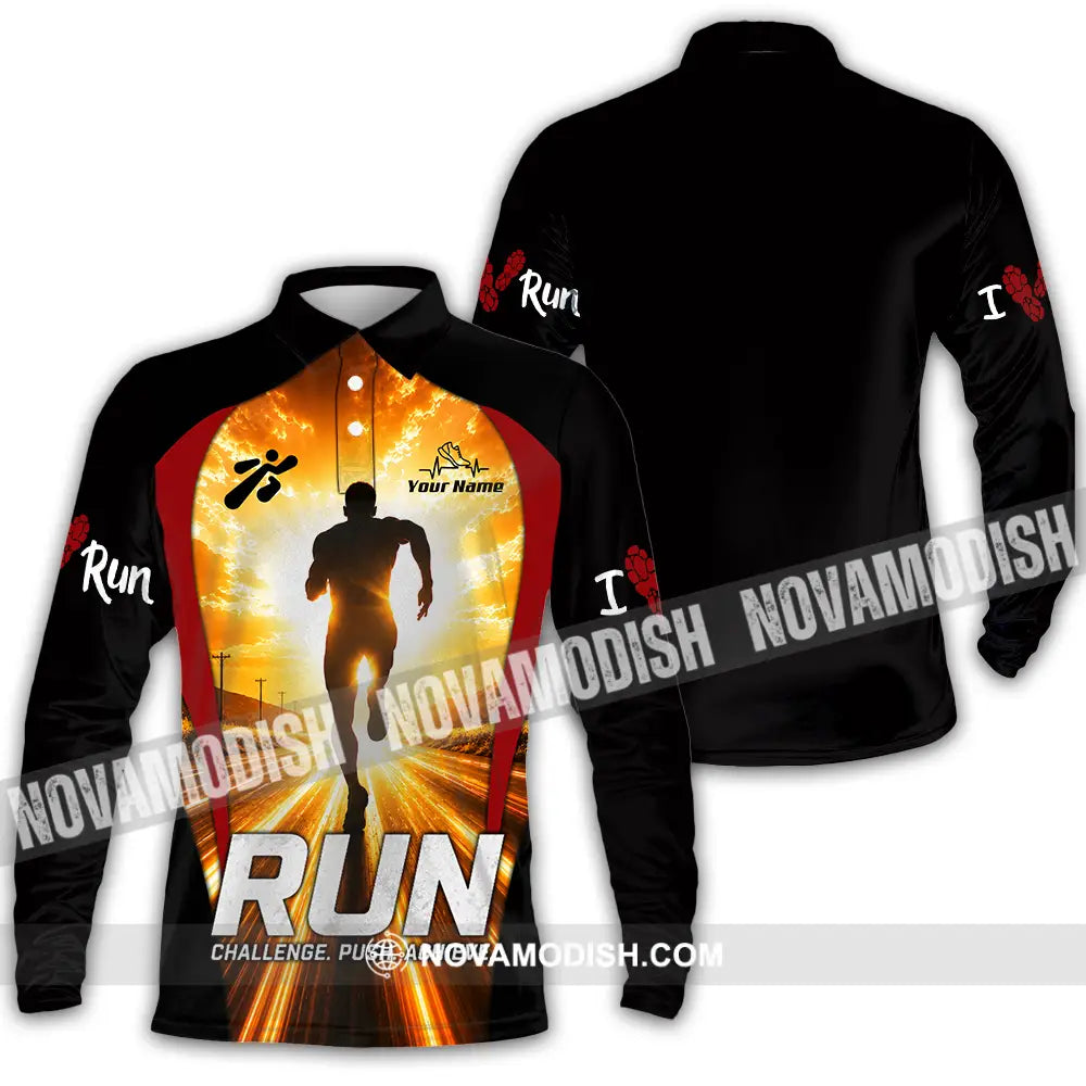 Unisex Shirt - Custom Running Shirt - Long Sleeve Polo / S - T-shirt