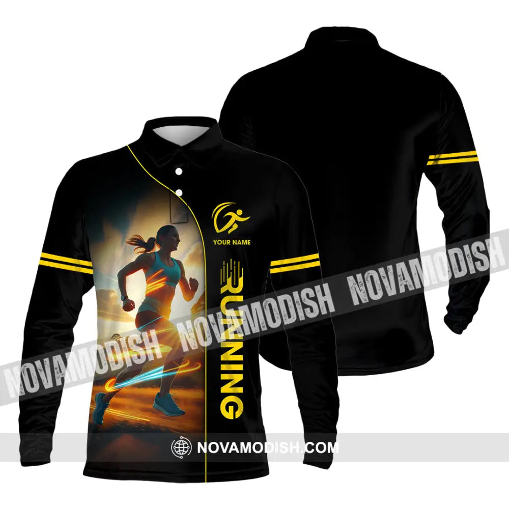 Unisex Shirt - Custom Running Shirt Long Sleeve Polo / S T-shirt