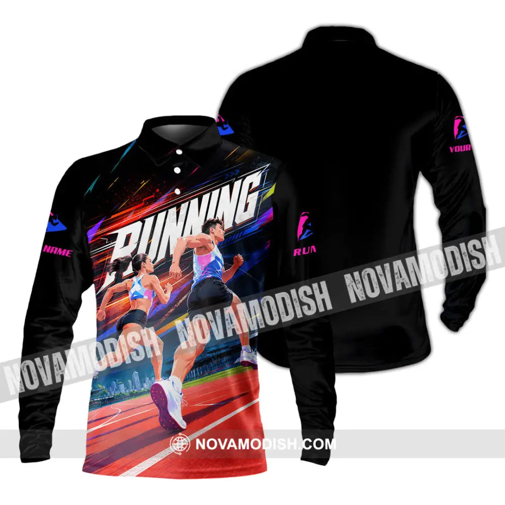 Unisex Shirt - Custom Running Shirt - Long Sleeve Polo / S - T-shirt