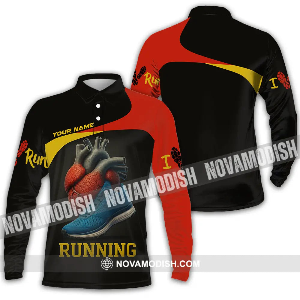 Unisex Shirt - Custom Running Lover Runner Shirt Long Sleeve Polo / S T-shirt