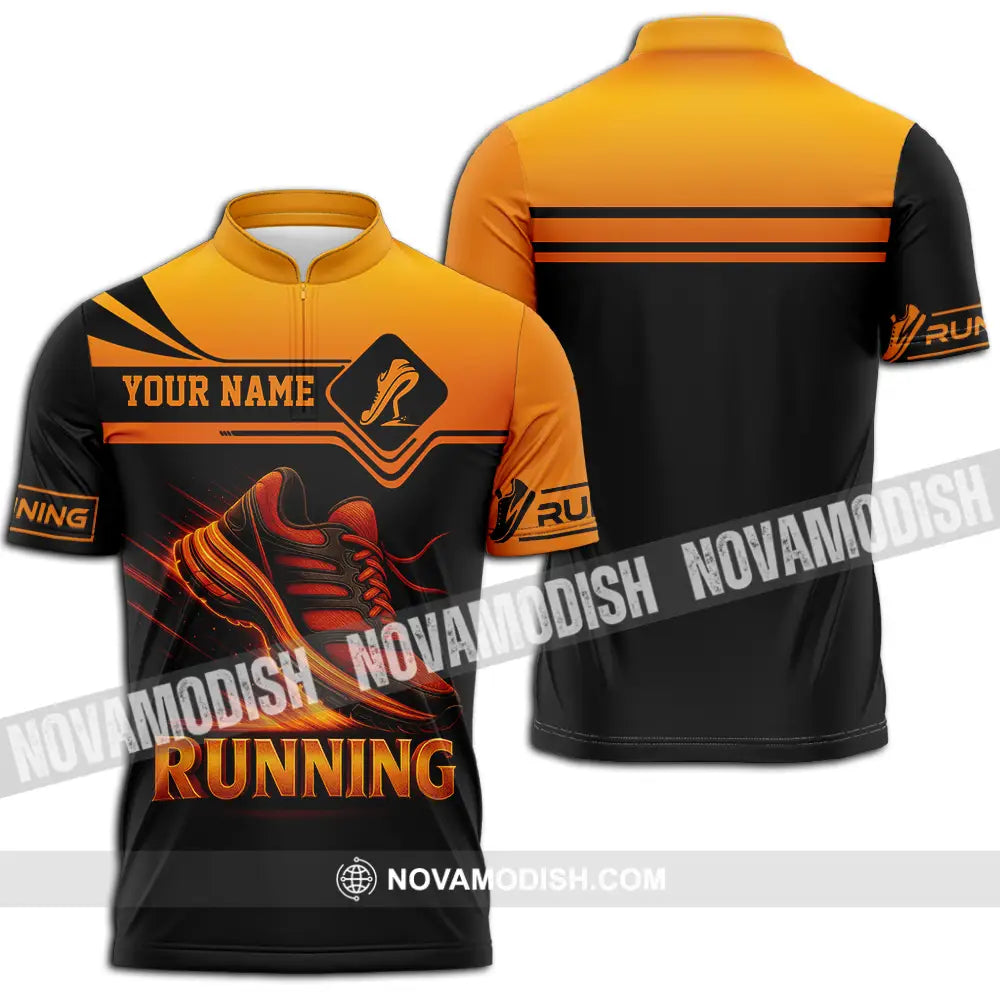 Unisex Shirt - Custom Running Lover Shirt Zipper Polo Shirt / S T-shirt