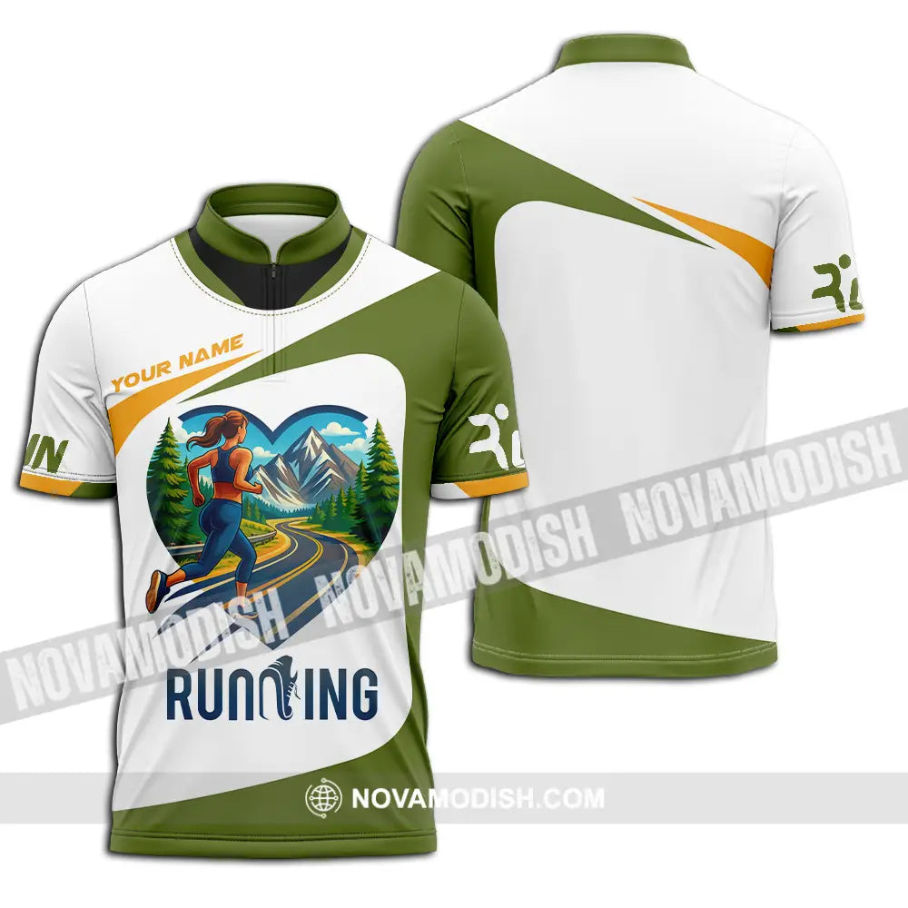 Unisex Shirt - Custom Running Lover Shirt Zipper Polo Shirt / S T-shirt