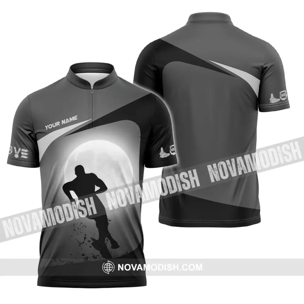 Unisex Shirt - Custom Running Lover Shirt Zipper Polo Shirt / S T-shirt