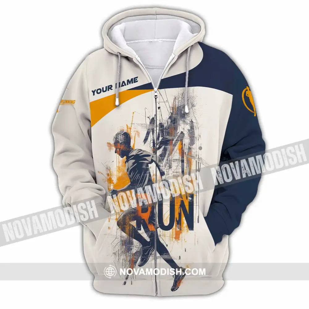 Unisex Shirt - Custom Running Never Give Up 3D Shirt Zipper Hoodie / S T-shirt