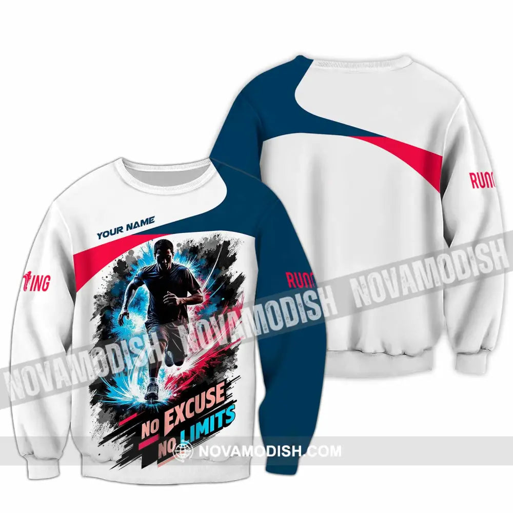 Unisex Shirt - Custom Running No Excuse No Limits Shirt - Long Sleeve / S - T-shirt