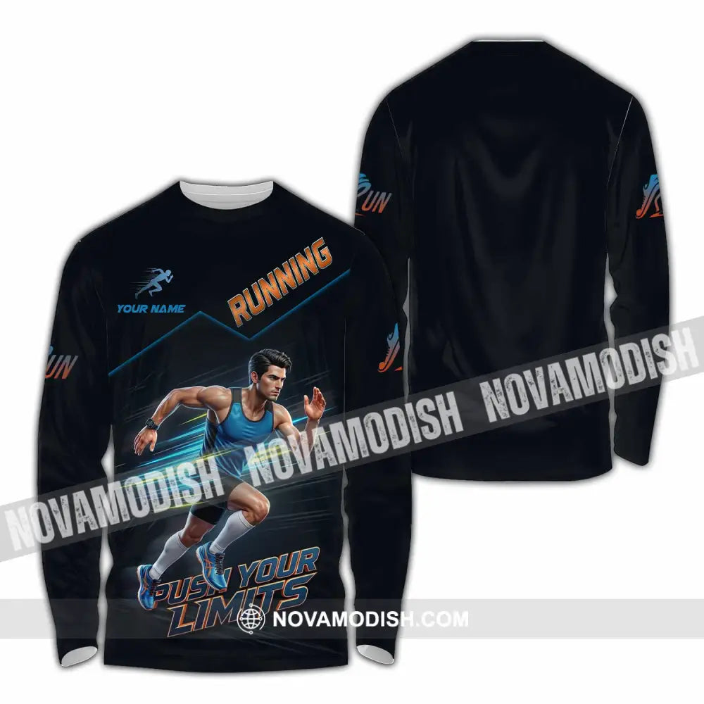 Unisex Shirt - Custom Running Push Your Limits Shirt - Long Sleeve Shirt / S - T-shirt