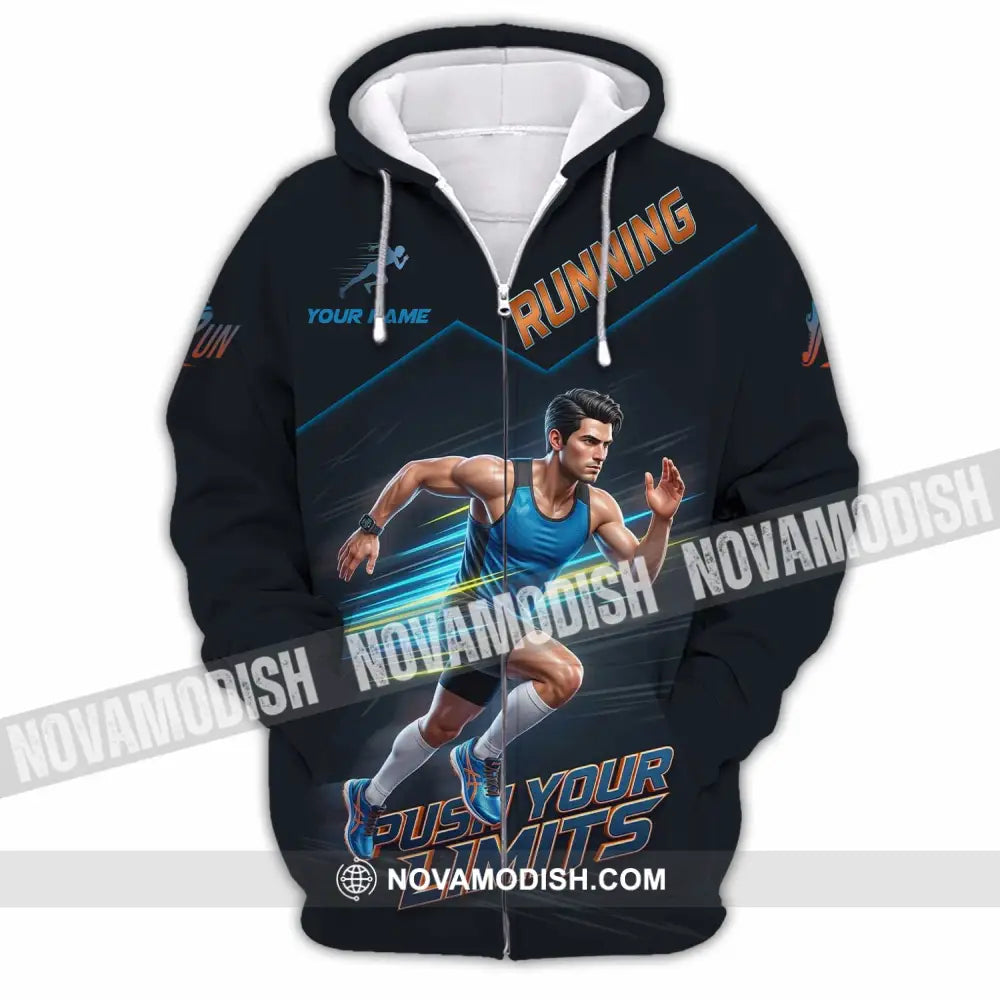 Unisex Shirt - Custom Running Push Your Limits Shirt - Zipper Hoodie / S - T-shirt
