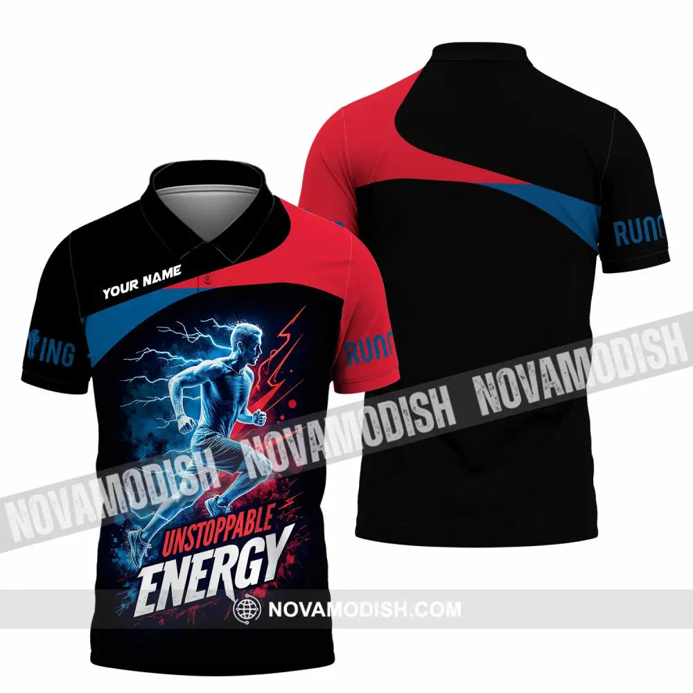 Unisex Shirt - Custom Running Unstoppable Energy Shirt Polo Shirt / S T-shirt