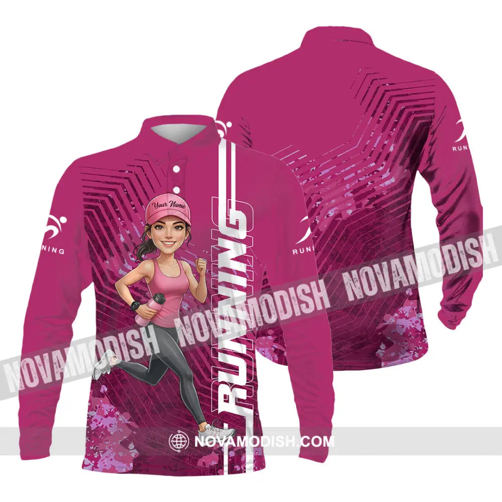 Unisex Shirt - Custom Running Women 3D Shirt Long Sleeve Polo / S T-shirt