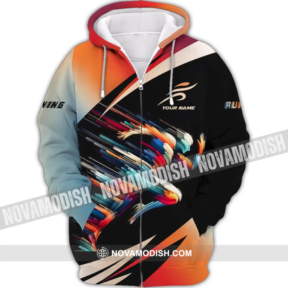 Unisex Shirt - Custom Running Shirt Zipper Hoodie / S T-shirt