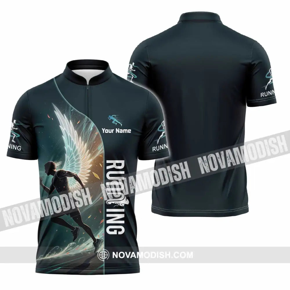 Unisex Shirt - Custom Running Shirt - Zipper Polo Shirt / S - T-shirt
