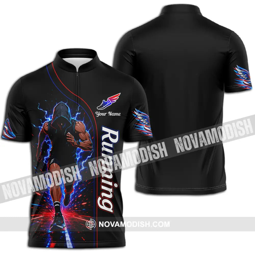 Unisex Shirt - Custom Running Shirt - Zipper Polo Shirt / S - T-shirt