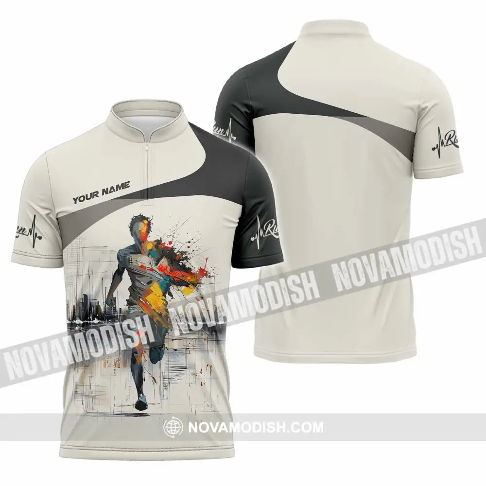 Unisex Shirt - Custom Running Shirt - Zipper Polo Shirt / S - T-shirt