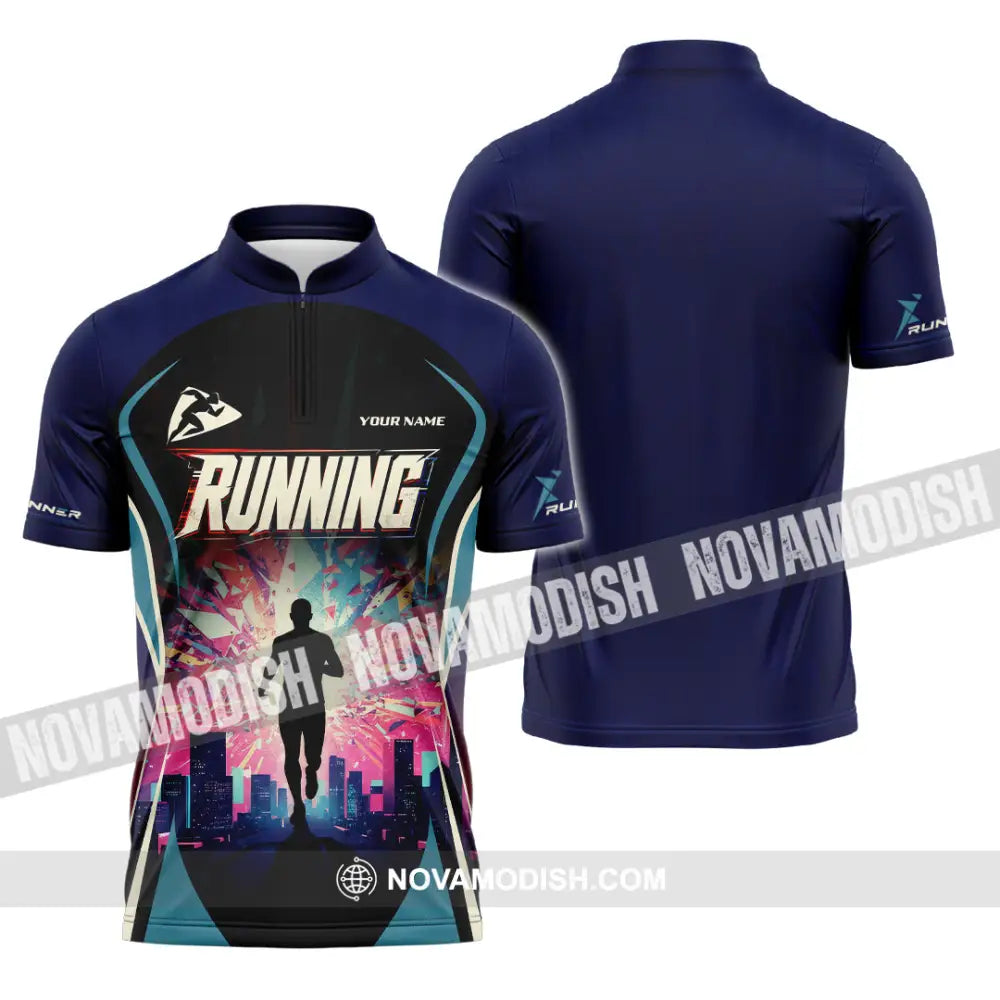 Unisex Shirt - Custom Running Shirt - Zipper Polo Shirt / S - T-shirt