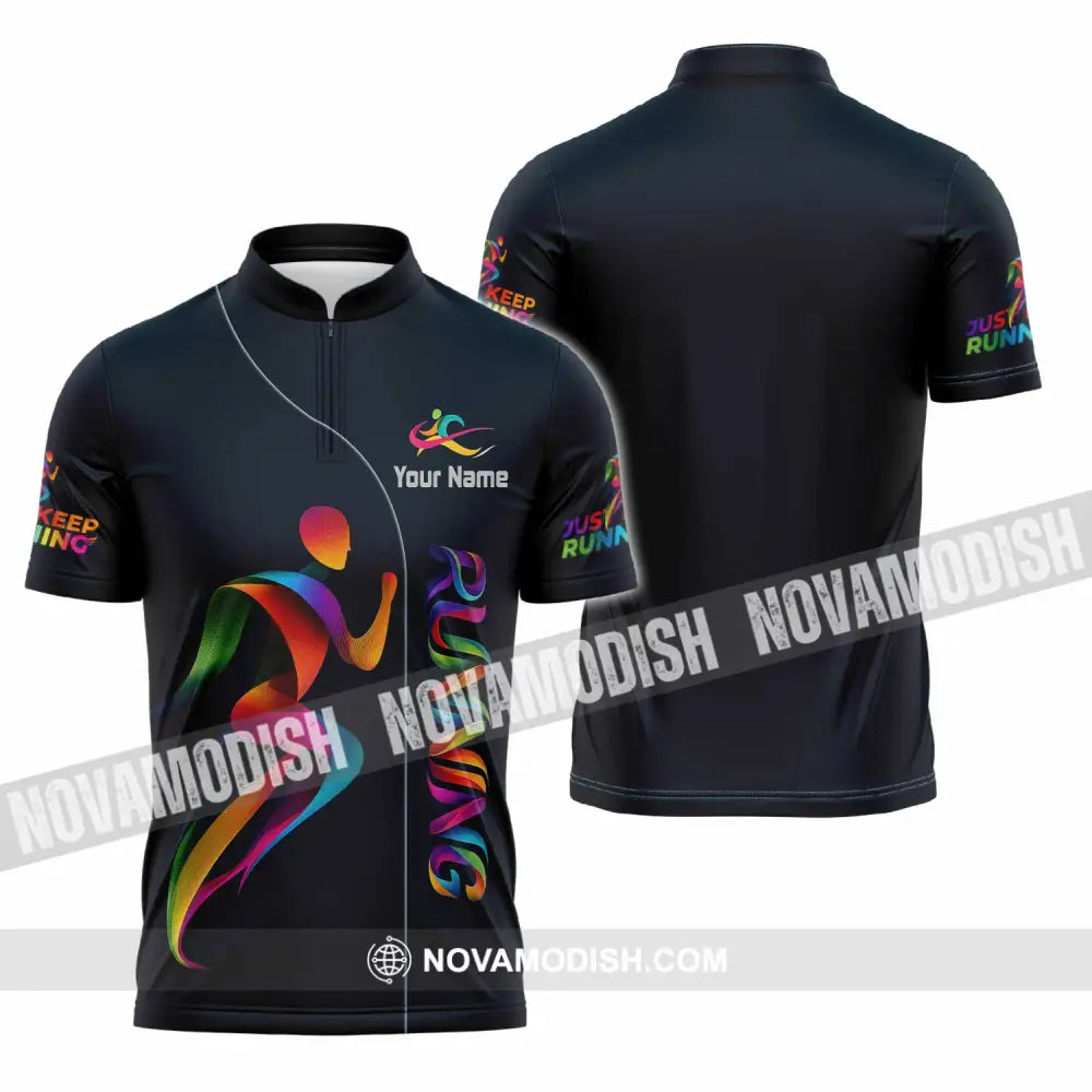 Unisex Shirt - Custom Running Shirt - Zipper Polo Shirt / S - T-shirt