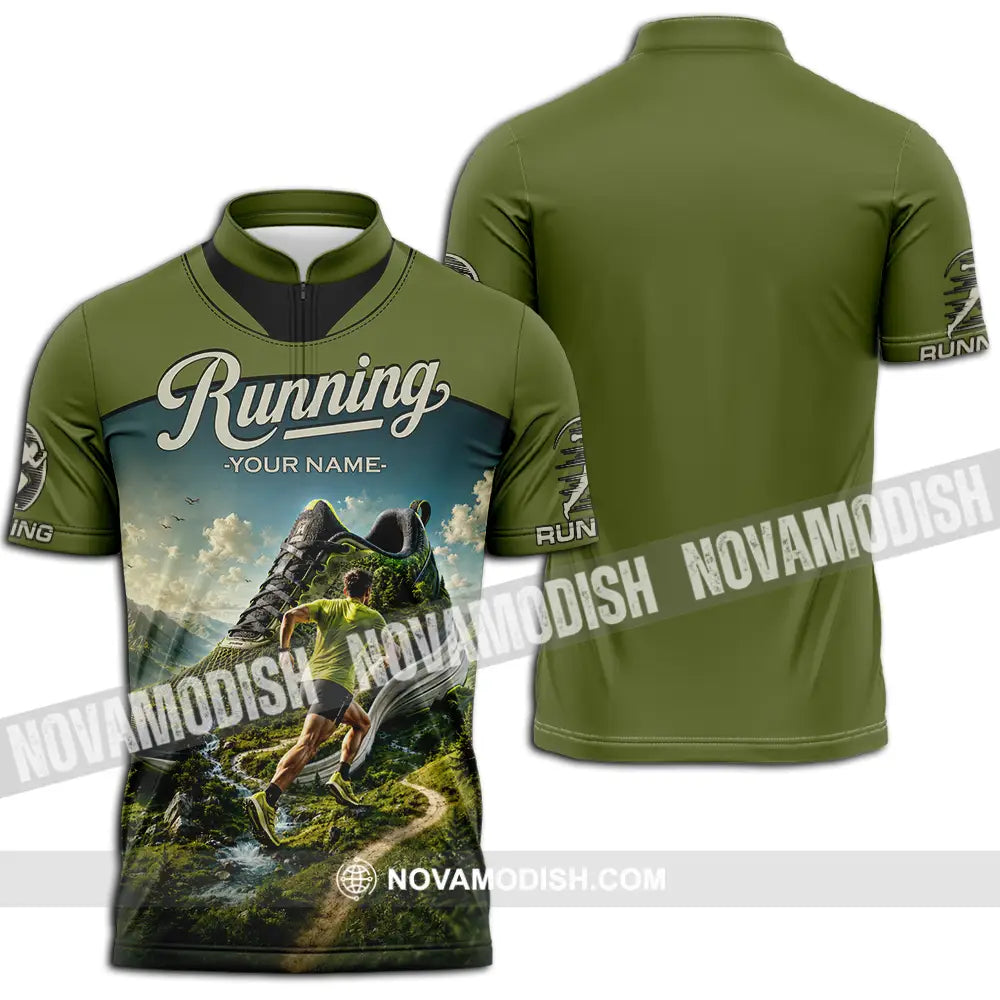 Unisex Shirt - Custom Running Shirt - Zipper Polo Shirt / S - T-shirt